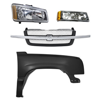 TruParts® - 4-Piece Kit (Passenger Side Headlight, Grille, Front Passenger Side Fender, Passenger Side Turn Signal/Parking Light) (Standard Line)
