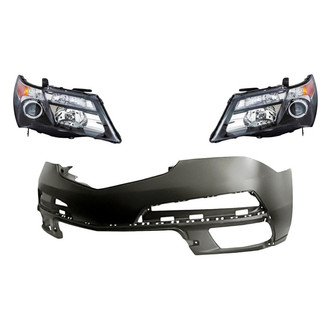 TruParts® - 3-Piece Kit (Driver and Passenger Side Headlights, Front Bumper Cover) (Standard Line)