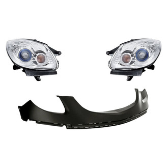TruParts® - 3-Piece Kit (Driver and Passenger Side Headlights, Front Upper Bumper Cover) (Standard Line)