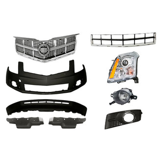 TruParts® - 9-Piece Kit (Driver Side Headlight, Center Bumper Grille, Bumper Cover Bracket, Lower Bumper Cover, Outer Bumper Cover Bracket, Upper Bumper Cover, Grille, Fog Light, Fog Light Bezel) (Standard Line)