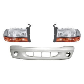 TruParts® - 3-Piece Kit (Driver and Passenger Side Headlights, Front Bumper Cover) (Standard Line)