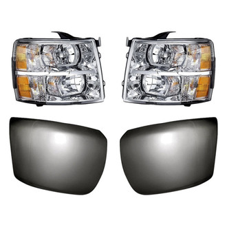 TruParts® - 4-Piece Kit (Driver and Passenger Side Headlights, Front Driver and Passenger Side Bumper Ends) (Standard Line)