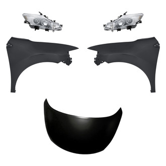 TruParts® - 5-Piece Kit (Driver and Passenger Side Headlights, Driver and Passenger Side Fenders, Hood Panel) (Standard Line)