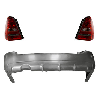 TruParts® - Driver and Passenger Side Replacement 3-Piece Kit (Driver and Passenger Side Tail Lights, Rear Bumper Cover) (Standard Line)