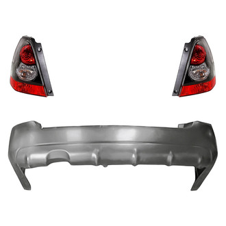TruParts® - Driver and Passenger Side Replacement 3-Piece Kit (Driver and Passenger Side Tail Lights, Rear Bumper Cover) (Standard Line)