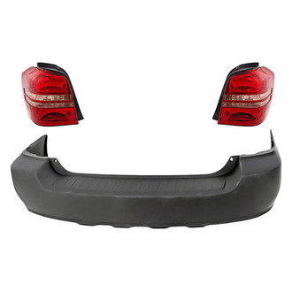 TruParts® - Driver and Passenger Side Replacement 3-Piece Kit (Driver and Passenger Side Tail Lights, Rear Bumper Cover) (Standard Line)