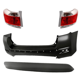 TruParts® - Driver and Passenger Side Replacement 4-Piece Kit (Driver and Passenger Side Tail Lights, Rear Bumper Cover, Rear Lower Bumper Cover) (Standard Line)