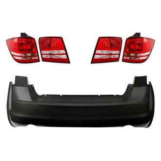 TruParts® - Driver and Passenger Side Replacement 5-Piece Kit (Driver and Passenger Side Inner Tail Lights, Driver and Passenger Side Outer Tail Lights, Rear Bumper Cover) (Standard Line)