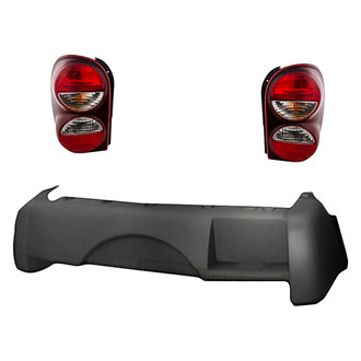 TruParts® - Driver and Passenger Side Replacement 3-Piece Kit (Driver and Passenger Side Tail Lights, Rear Bumper Cover) (Standard Line)