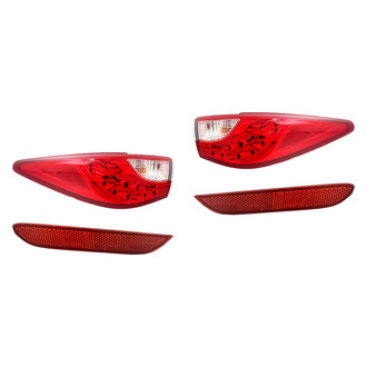 TruParts® - Driver and Passenger Side Replacement 4-Piece Kit (Driver and Passenger Side Outer Tail Lights, Rear Driver and Passenger Side Bumper Reflectors) (Standard Line)