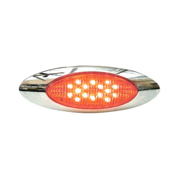 TRUX® - Generation 6.5"x2" Oval Chrome/Red LED Side Marker Light