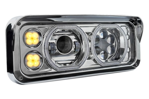 TRUX® TLED-H121 - Passenger Side Chrome Dual Halo Projector LED