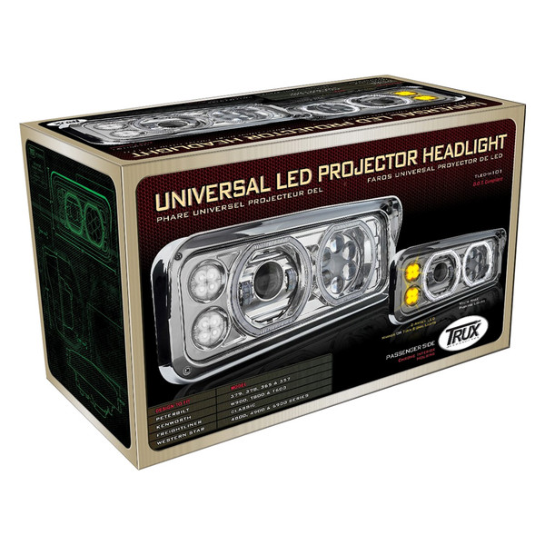 TRUX® TLED-H121 - Passenger Side Chrome Dual Halo Projector LED