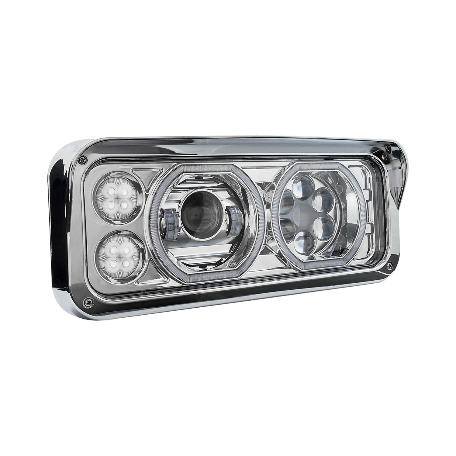 TRUX® TLED-H121 - Passenger Side Chrome Dual Halo Projector