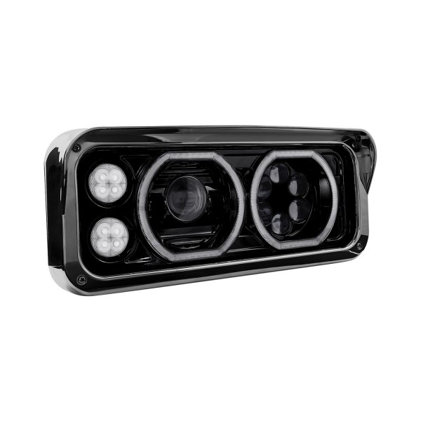 TRUX® - Passenger Side Black Dual Halo Projector LED Headlight