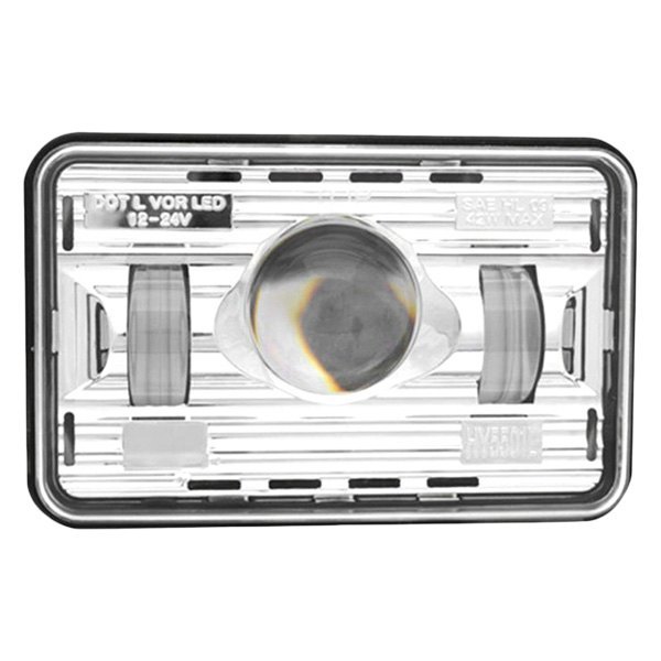 TRUX® - 4x6" Rectangular Chrome Projector LED Headlight