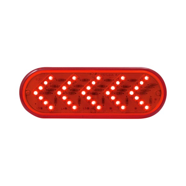 TRUX® - Sequential Arrow Style 6.5"x2" Oval Red LED Turn Signal Light