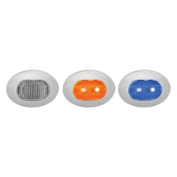 TRUX® - Dual Revolution Mini 1.2"x1.1" Oval Chrome LED Side Marker Light