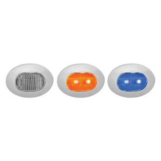 TRUX® - Dual Revolution Mini 1.2"x1.1" Oval Chrome LED Side Marker Light