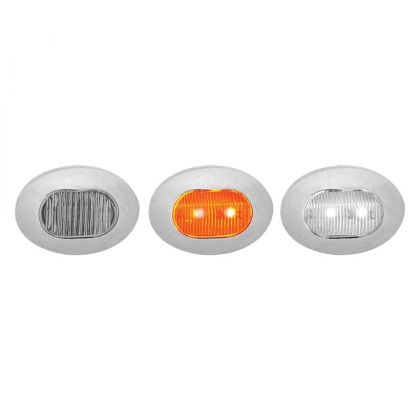 TRUX® - Dual Revolution Mini 1.2"x1.1" Oval Chrome LED Side Marker Light
