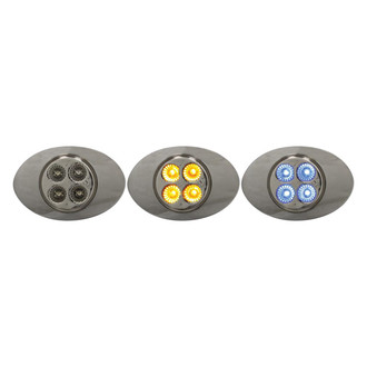TRUX® - Dual Revolution M3 Style 3"x2" Oval Chrome LED Side Marker Light