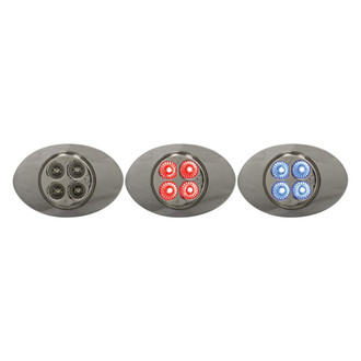 TRUX® - Dual Revolution M3 Style 3"x2" Oval Chrome LED Side Marker Light