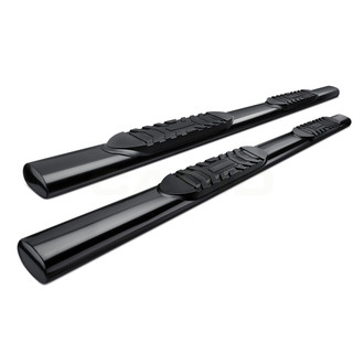 Tuff-Bar® - 5" Cab Length Black Oval Straight Tube Step Bars