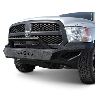 Tyger® - Fury Full Width Black Powder Coated Front HD Bumper with Hoop