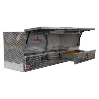 Unique Truck Accessories® - Brute™ High Capacity Contractor Single Door Top Mount Tool Box with Bottom Drawers
