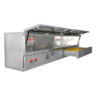Unique Truck Accessories® - Brute™ High Capacity Contractor Double Doors Top Mount Tool Box with Bottom Drawers