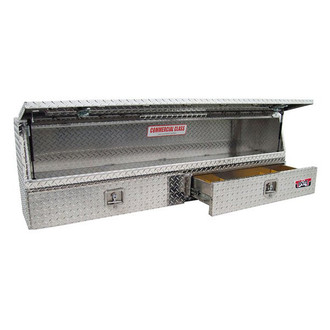Unique Truck Accessories® - Brute™ Contractor Single Door Top Mount Tool Box with Bottom Drawers