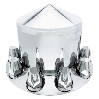 United Pacific® - Chrome Pointed Rear Axle Cover Kit