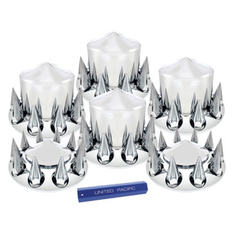 United Pacific® - Chrome Pointed Axle Cover Combo Kit
