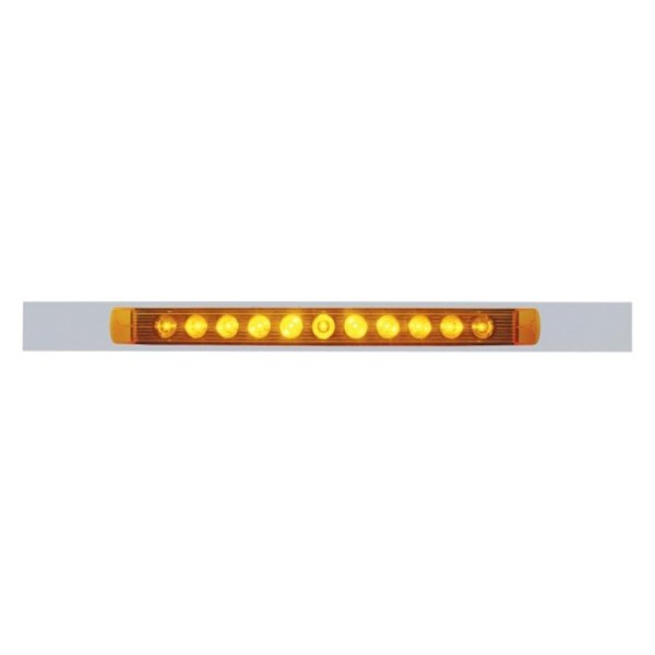 United Pacific® - Chrome Top Mud Flap Plate with 11 LED 17" Light Bar