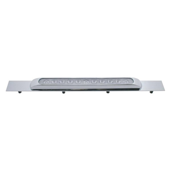 United Pacific® - Chrome Top Mud Flap Plate with 11 LED 17" Light Bar