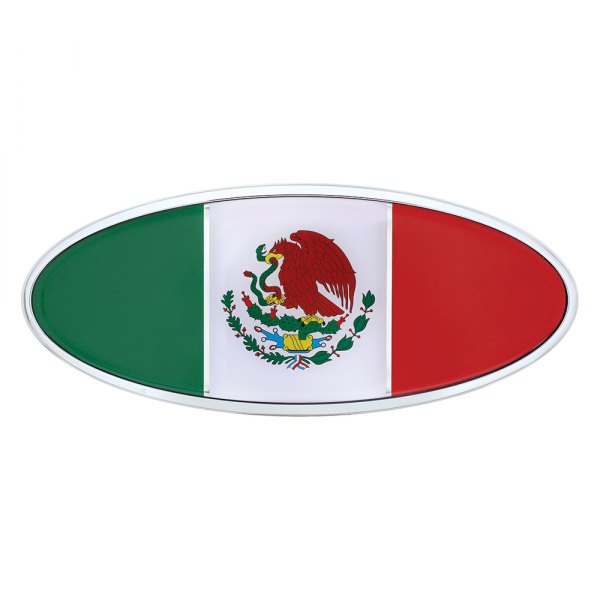 United Pacific® - Peterbilt "Mexico Flag" Oval Chrome Hood Emblem