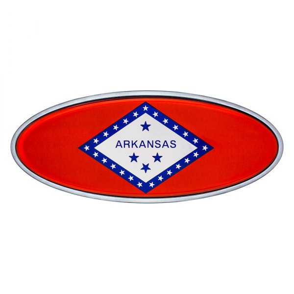 United Pacific® - Peterbilt "Arkansas Flag" Oval Chrome Hood Emblem