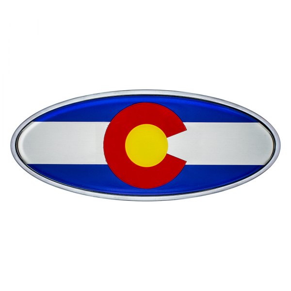 United Pacific® - Peterbilt "Colorado Flag" Oval Chrome Hood Emblem