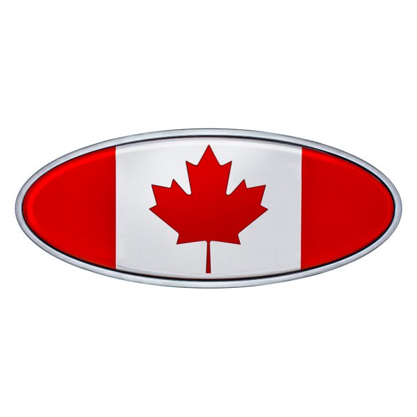 United Pacific® - Peterbilt "Canada Flag" Oval Chrome Hood Emblem