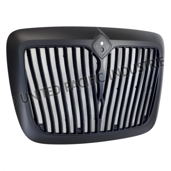 United Pacific® - 1-Pc Curved Style Black Vertical Billet Main Grille