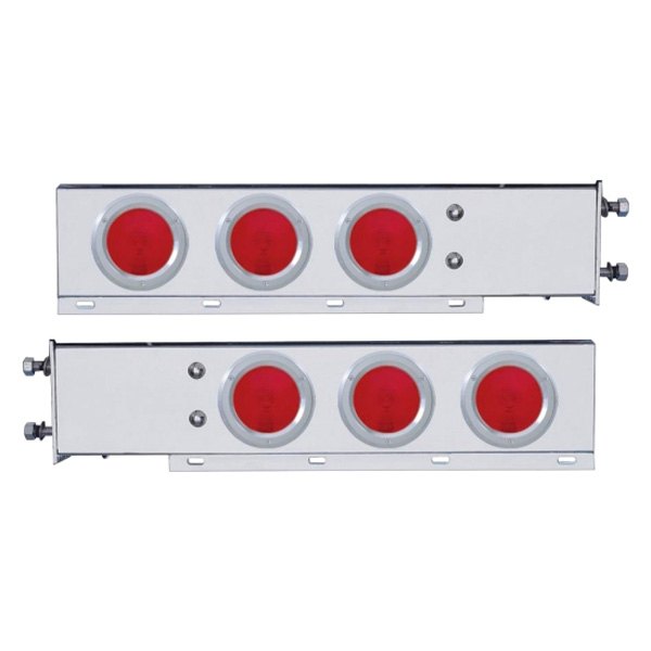 United Pacific® - Spring Loaded Light Bars with Six 4" Lights and Bezels