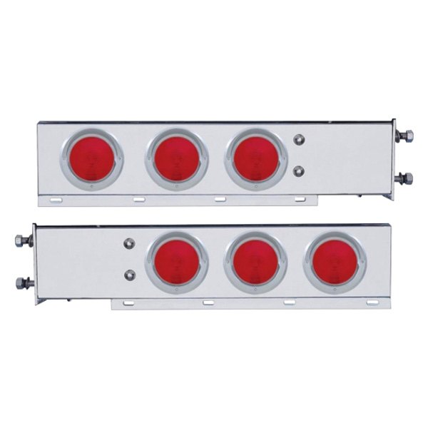 United Pacific® - Spring Loaded Light Bars with Six 4" Lights and Visors