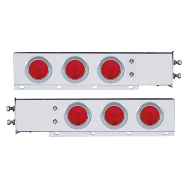 United Pacific® - Spring Loaded Light Bars with Six 4" Lights and Visors