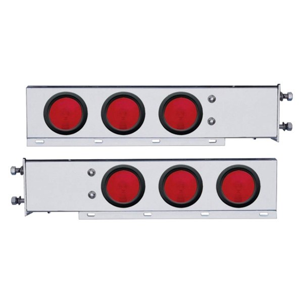  United Pacific® - 3-3/4" Bolt Pattern Spring Loaded Light Bar with Six 4" Lights and Grommets