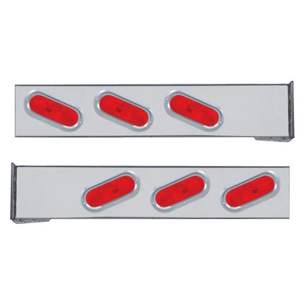 United Pacific® - Rear Light Bars with Six Oval Lights and Visors