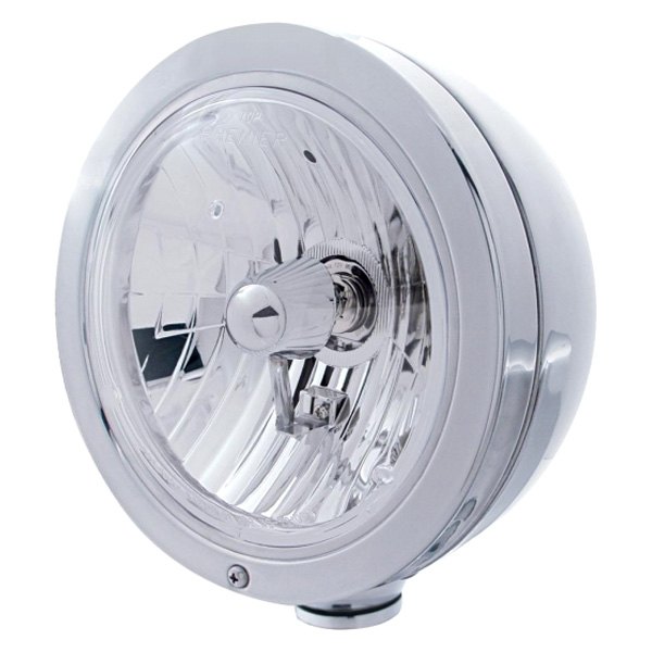 United Pacific® - 7" Round Chrome Classic Style "Bullet" Crystal Headlight