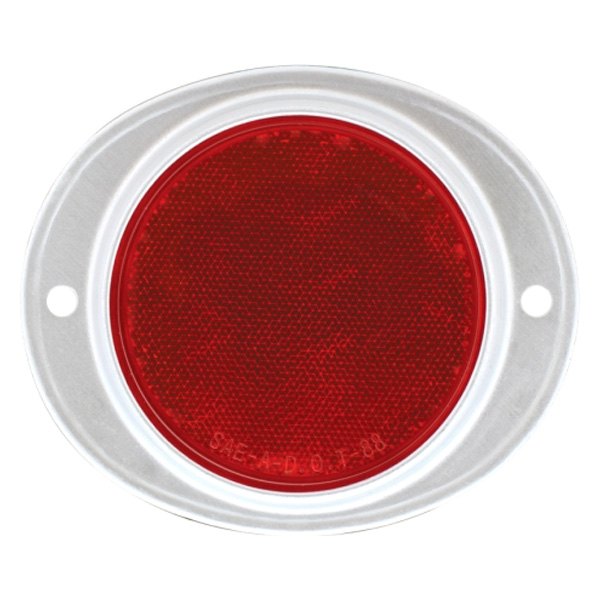 United Pacific® - Red Round Reflector with Aluminum Mounting Base