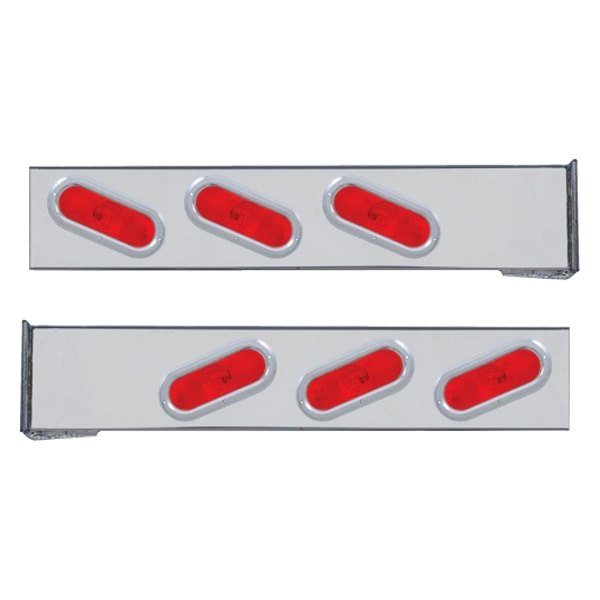 United Pacific® - Rear Light Bars with Six Oval Lights and Bezels