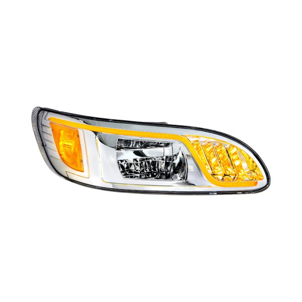United Pacific® - Passenger Side Chrome Switchback DRL Bar LED Headlight
