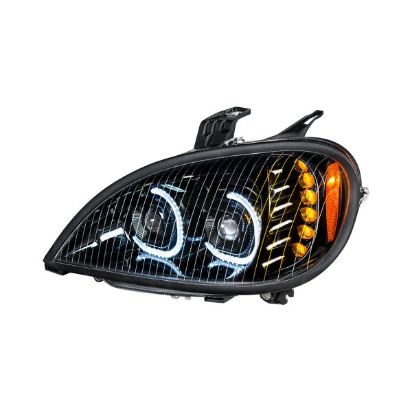 United Pacific® - Driver Side Black DRL Bar Projector LED Headlight, Freightliner Columbia